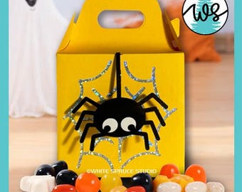 Halloween Spider Gift Box SVG: Treat Bag, Paper Purse (Digital Download)