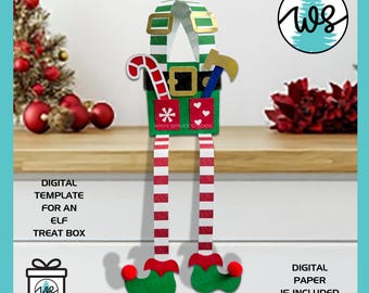 Christmas 3D Elf Treat Box SVG Template