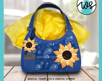 3D Sunflower Paper Purse SVG Template: Gift Box (Digital Download)