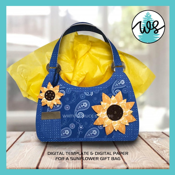 3D Sunflower Paper Purse SVG Template: Gift Box (Digital Download)