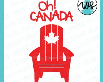 Fête du Canada SVG : chaise de plage feuille d'érable - célébration patriotique (téléchargement numérique)