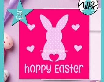 Bunny Easter Card SVG: DIY Cricut Template (Digital Download)