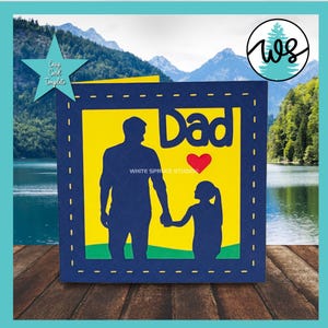 Vatertagskarte SVG, Kartenstecker Papa, Vaterkarte SVG, Papa Tochter SVG, Kartenvorlage svg, Vatertagssvg, Kartenvorlage für Papa svg