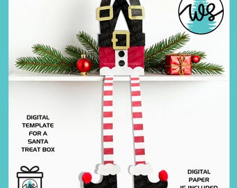 Christmas 3D Santa Treat Box SVG Template