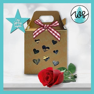 Herz Geschenktüte SVG: 3D Valentine Leckerli Beutel Vorlage (Digitaler Download)
