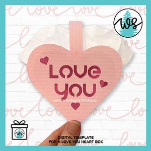 Valentine Herz Geschenkbox SVG: 3D Papier Geldbörse Vorlage (Digitaler Download)