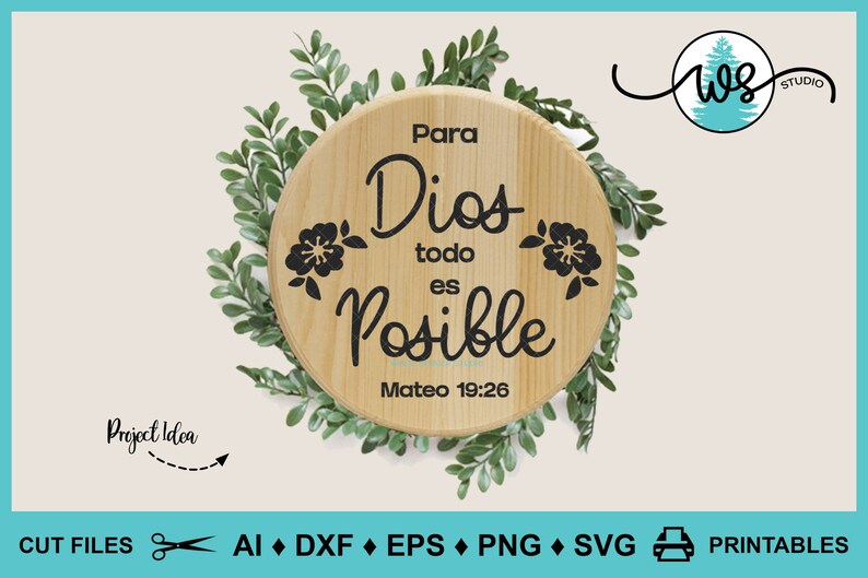 Spanish Bible Verse SVG: Para Dios Todo Es Posible (digital Download ...