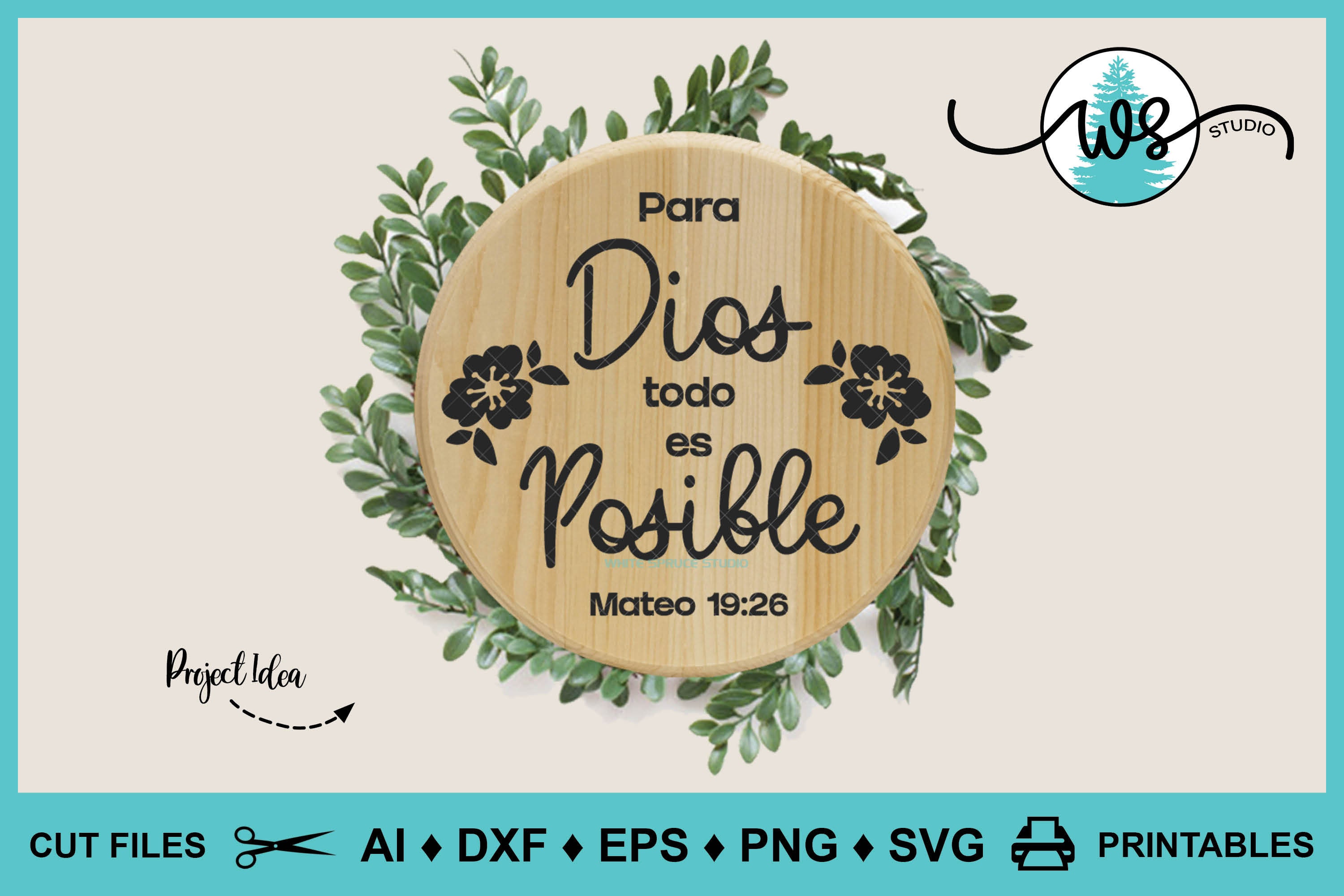 Spanish Bible Verse SVG: Para Dios Todo Es Posible (digital Download ...