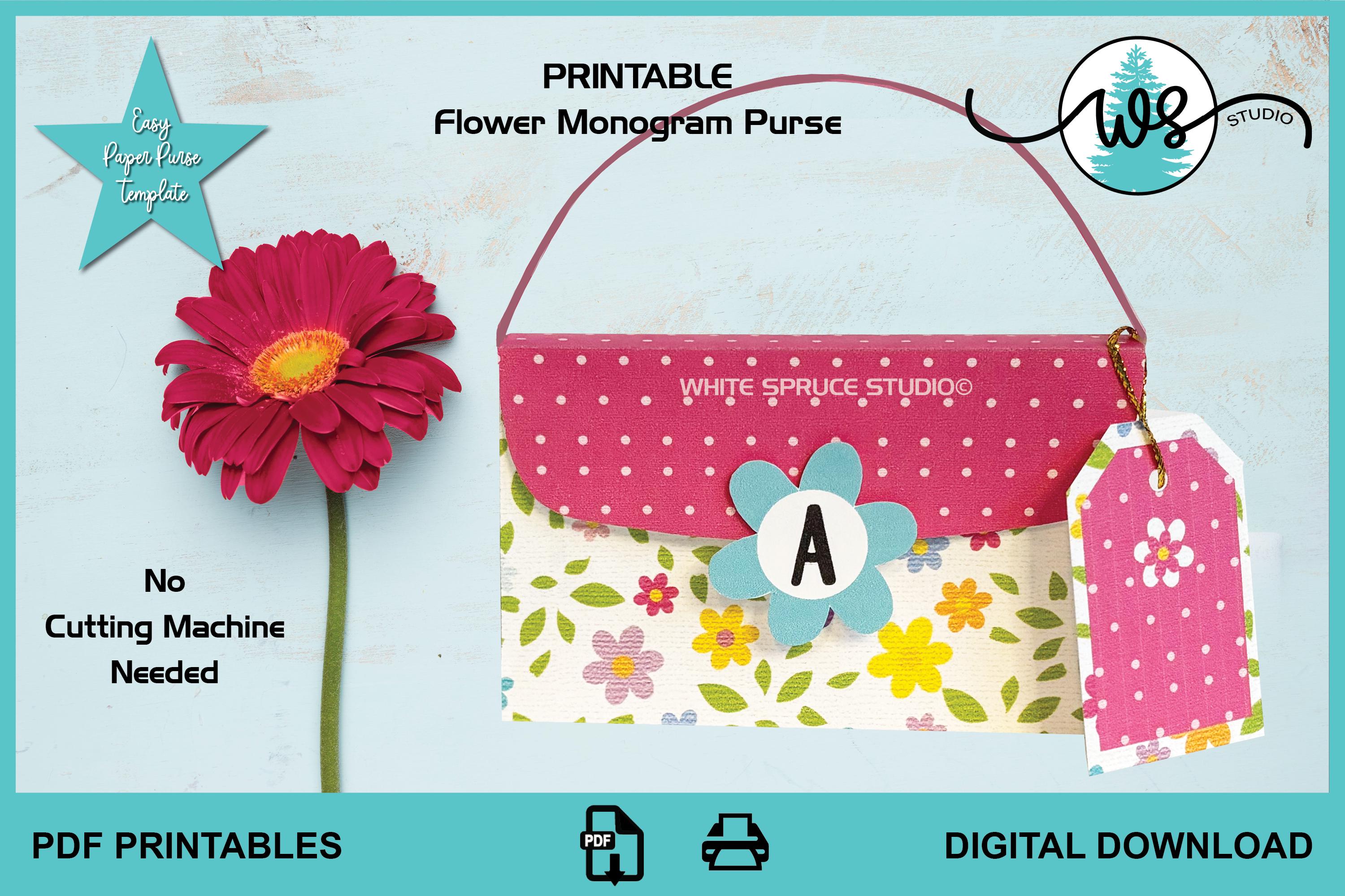 Printable Paper Purse Template: Flower Gift Box (PDF Pattern) - Etsy