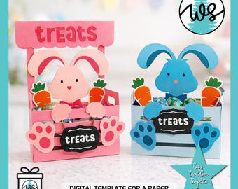 Bunny Treat Box SVG Template | Easter Candy Box