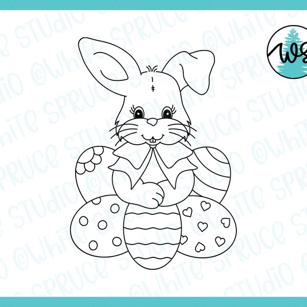 Single Line Design, Foil Quill, Foil Transfer, Easter SVG, Bunny svg, Easter Eggs svg, Easter Bunny SVG, Engraving, Embossing, Drawing SVG