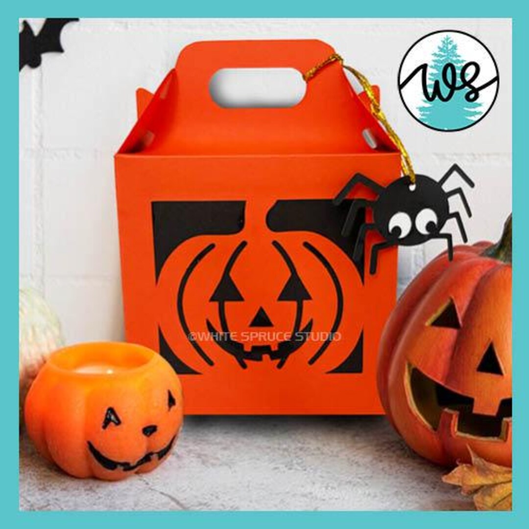 Halloween Gift Box SVG, Halloween Treat Bag, Paper Gift Box, Halloween ...