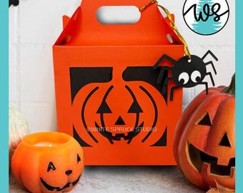 Halloween Pumpkin Treat Box SVG Gift Bag (Digital Download)