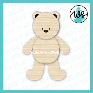 Teddy Bear Layered Cut File SVG, Cute Teddy Bear SVG, Baby Element SVG, Bear Silhouette Cut File, Cricut Teddy Bear Craft, Baby Shower svg