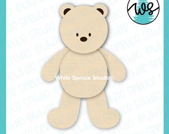 Baby Bear Outline SVG Cut File for Cricut Silhouette Cute Teddy Bear ...