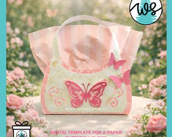 Butterfly Paper Purse SVG | 3D Gift Bag Template for Cricut & Silhouette