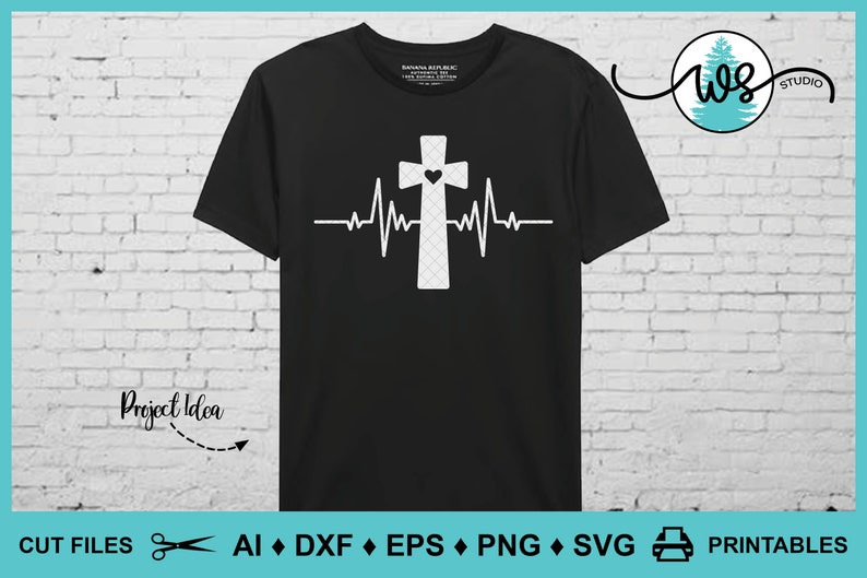 Christian SVG Heartbeat Svg Cross Svg Inspirational SVG - Etsy