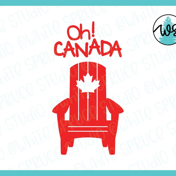 Canada Day SVG, Canada SVG, Oh Canada, Canada Logo SVG, Beach Chair, Maple Leaf svg, Patriotic, Celebration, Adirondack Chair, Muskoka Chair