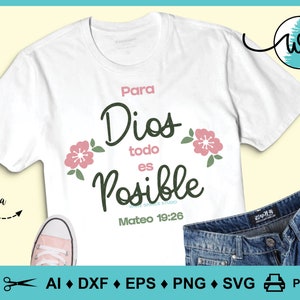 Spanish Bible Verse SVG: Para Dios Todo Es Posible (digital Download ...