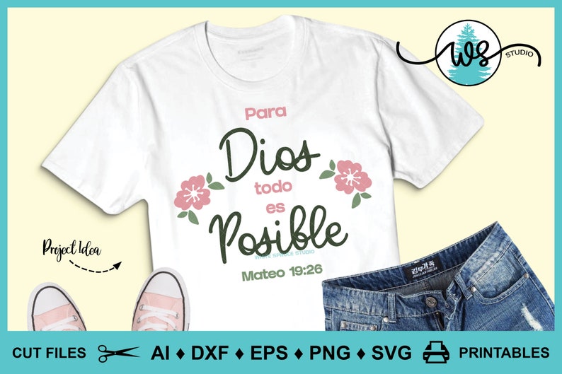 Spanish Bible Verse SVG: Para Dios Todo Es Posible (digital Download ...