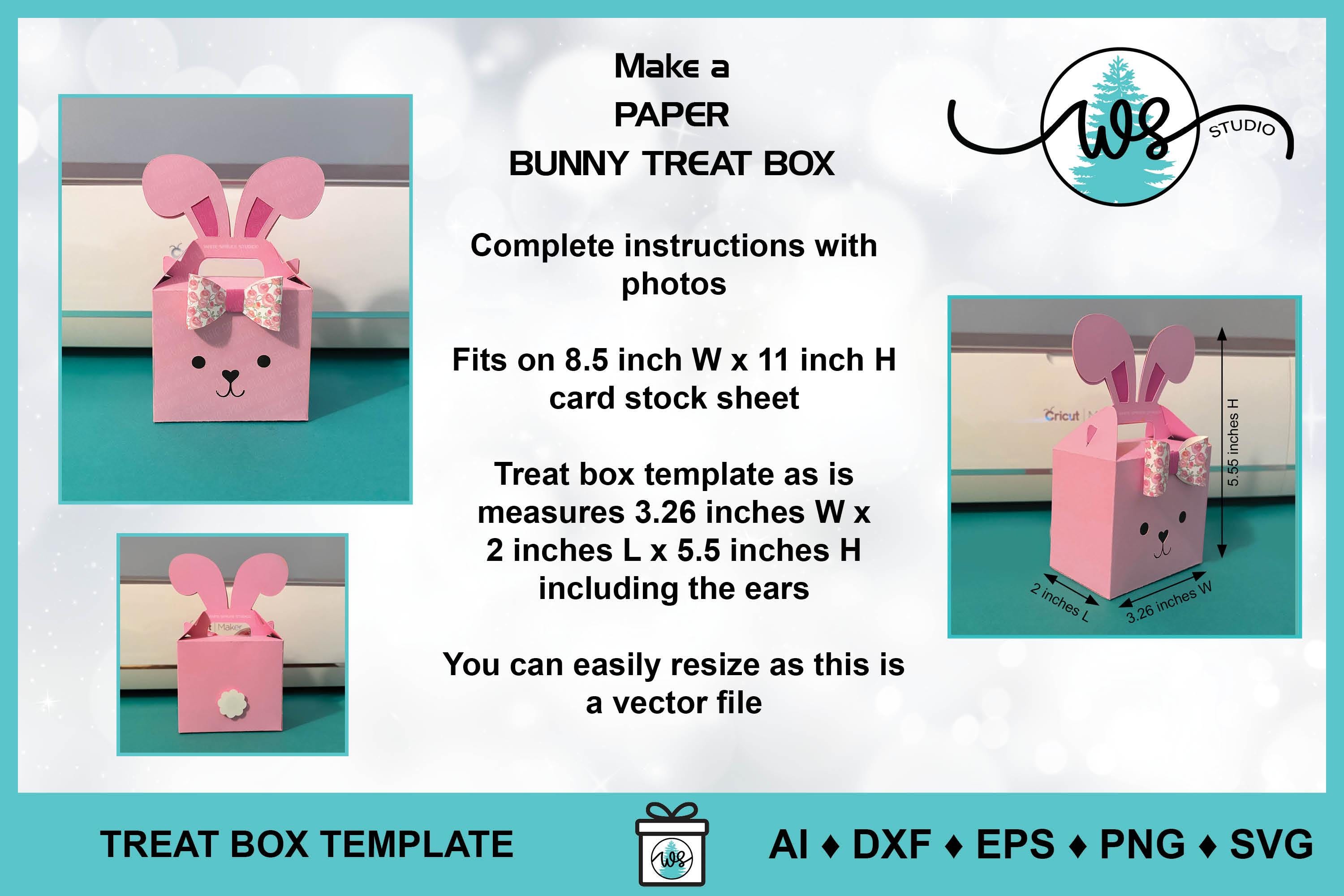 Easter Bunny Treat Box SVG | Gable Box Cut File for Cricut & Silhouette ...