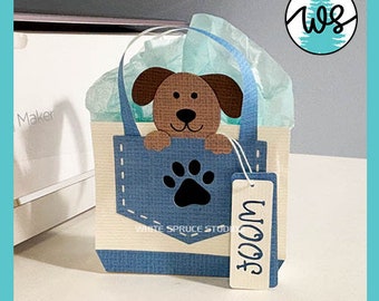 Dog Lover Paper Purse SVG Template: Puppy Gift Box (Digital Download