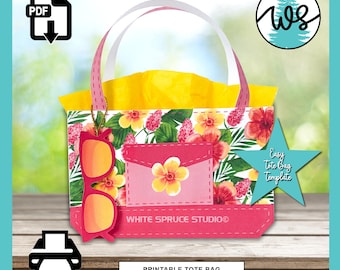 Printable Summer Flowers Purse Template: DIY Gift Box (PDF Download)