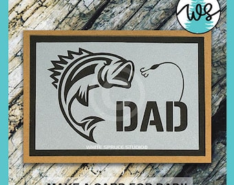 Fishing Card for Dad: Jumping Fish SVG Template (Cricut)