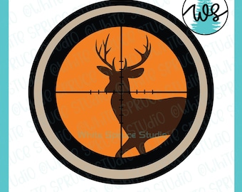 Deer Hunting Logo SVG: Silhouette Target Design (Digital Download)