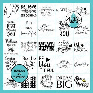 SVG Motivational Bundle, Positive Quote Bundle, Motivational Collection, Inspirational SVG, Positive Sayings Bundle, Encouragement Bundle