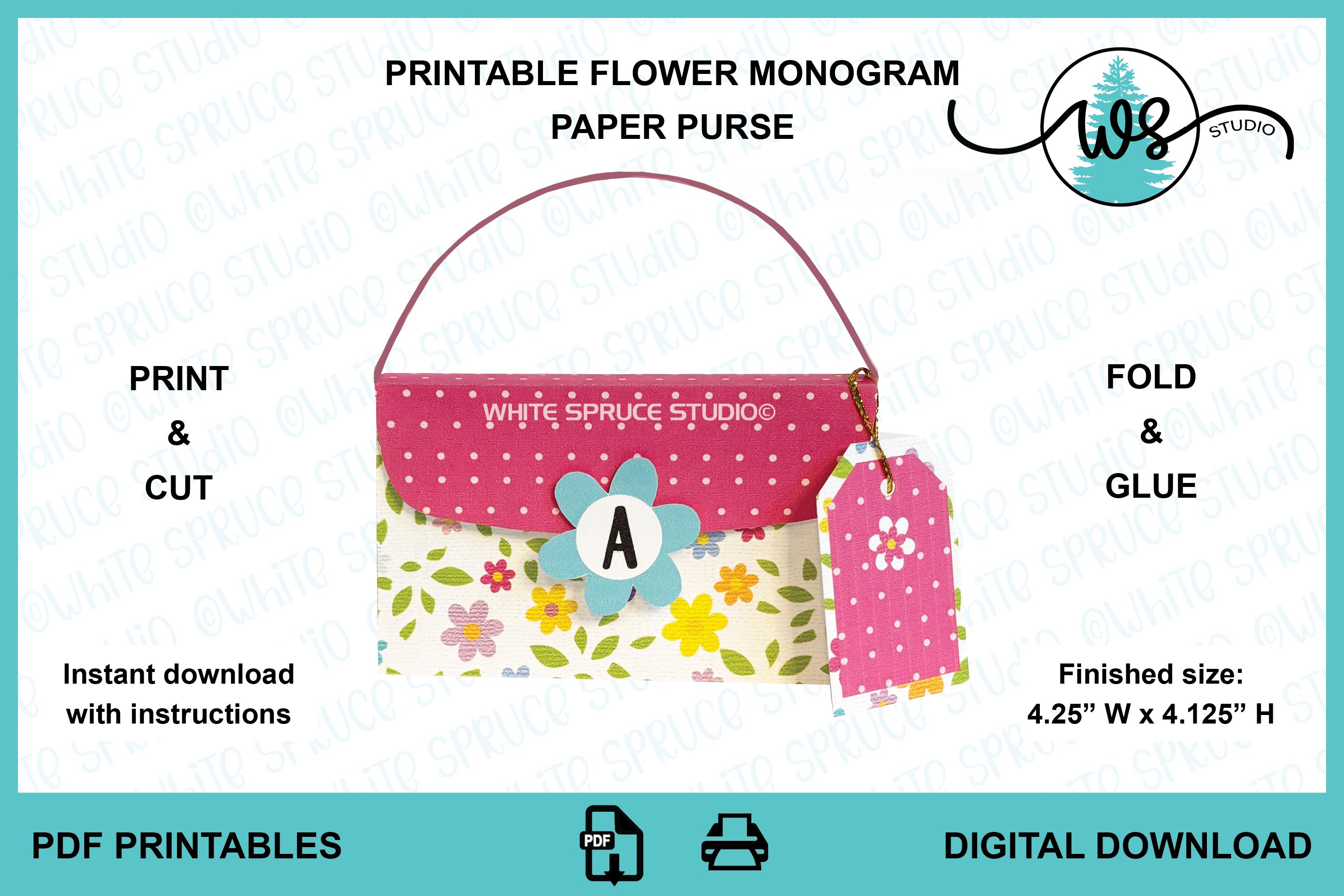 Printable Paper Purse Template: Flower Gift Box (PDF Pattern) - Etsy