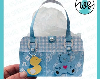3D Paper Purse Template: Baby Tote Gift Box SVG (Digital Download)