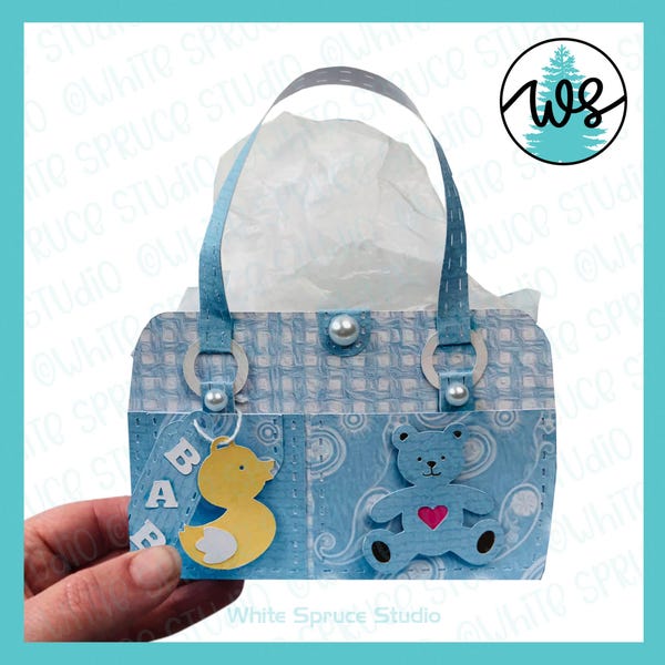 3D Paper Purse Template: Baby Tote Gift Box SVG (Digital Download)