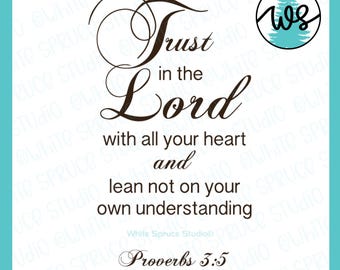 Trust in the Lord SVG: Christian Bible Verse Logo (Digital Download)