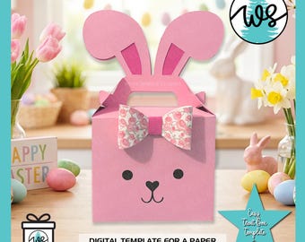 Easter Bunny Treat Box SVG | Gable Box Cut File for Cricut & Silhouette
