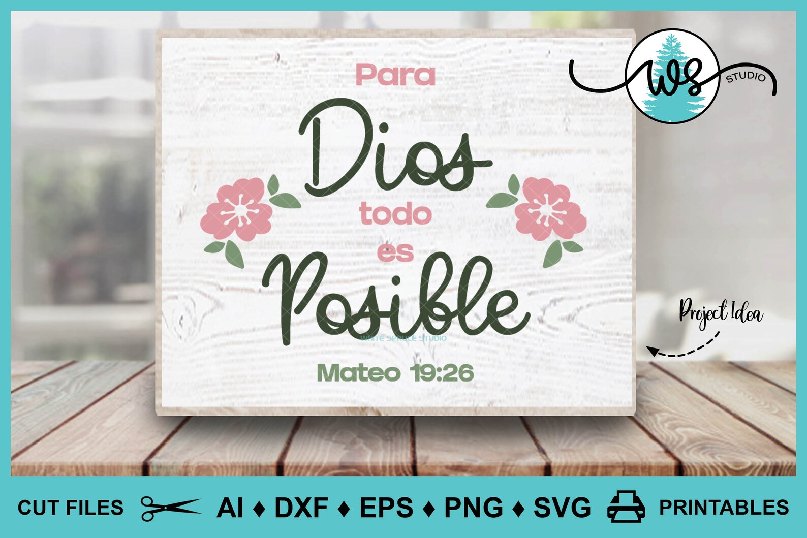 Spanish Bible Verse SVG: Para Dios Todo Es Posible (digital Download ...