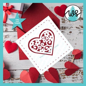 Valentine SVG, Floral svg, Valentine Card Topper, Jubiläumskarte SVG, Blumen Herz SVG, Machen Sie Ihre eigene Karte mit Cricut, Kartenvorlage svg