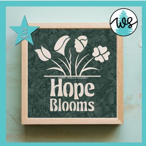 Hope Card Template SVG, Flower Card SVG, Flower Card Template, Cricut Card Template with Flowers, Floral Card Template, Encouraging Card SVG