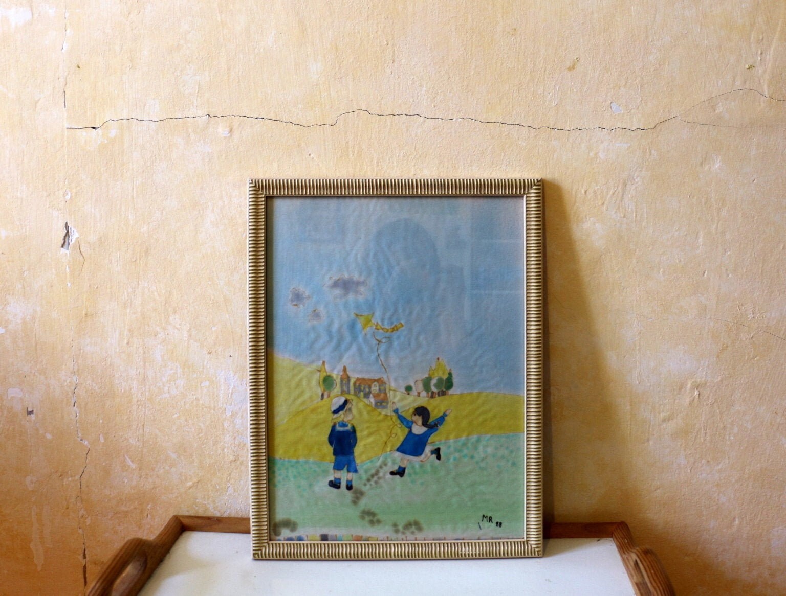 Peinture sur Soie Paysage Enfants