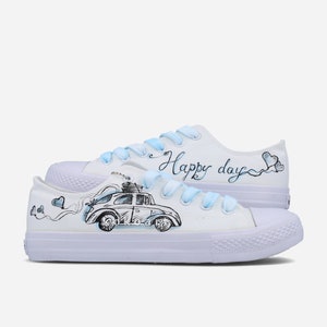 Zapatos de boda Happy Day: zapatos de novia totalmente personalizables y pintados a mano.