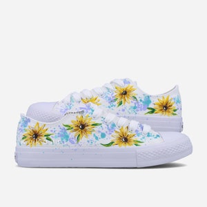 Sunflowers with Watercolour Hand Painted Shoes
