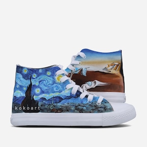 Van Gogh Dali Hand Painted Shoes - art shoes - Van Gogh  Dali inspired hand painted shoes