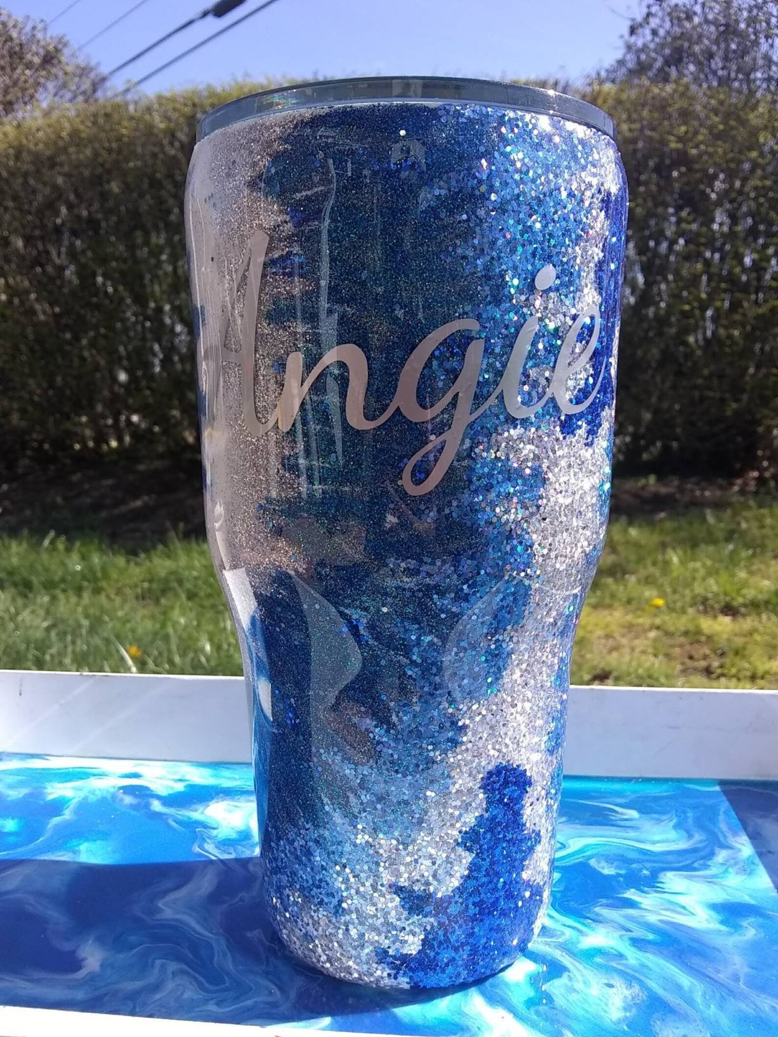 Tie dye YETI tie dye glitter tumbler tie dye Kentucky Etsy