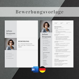 Bewerbungsvorlagen, Professionelle Lebenslauf Vorlage Word, Deutsch Bewerbungsvorlage, Deckblatt & Anschreiben, moderne Bewerbung Word
