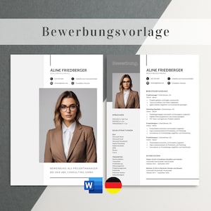 Bewerbungsvorlagen, Professionelle Lebenslauf Vorlage Word, Deutsch Bewerbungsvorlage, Deckblatt & Anschreiben, moderne Bewerbung Word