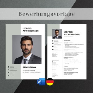 Lebenslauf Vorlage, Bewerbungsvorlage Deutsch, Professionelle Bewerbungsvorlagen Word, Deckblatt & Anschreiben, moderne Bewerbung Word CV