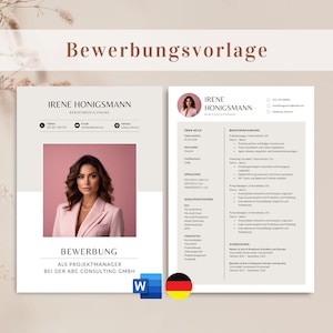 Lebenslauf Vorlage, Professionelle Bewerbungsvorlage Deutsch, Bewerbungsvorlagen Word, Deckblatt & Anschreiben, moderne Bewerbung Word CV