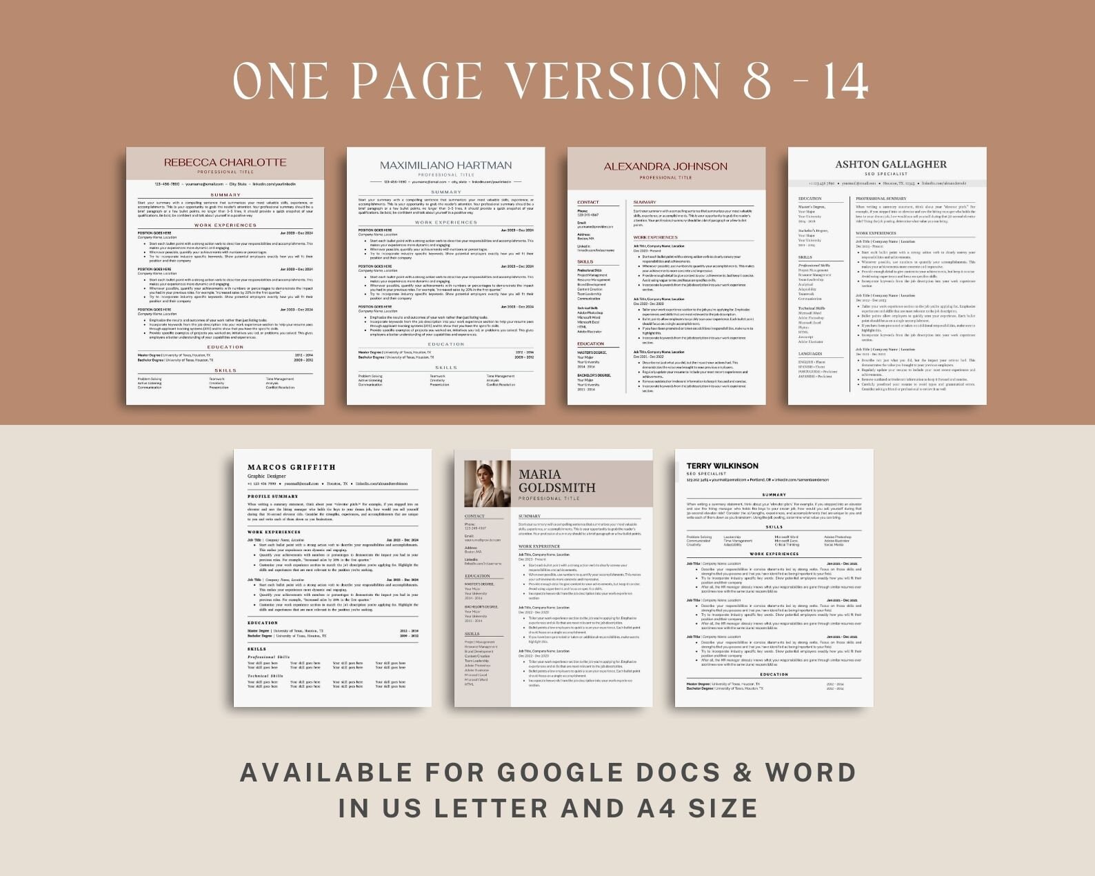 ATS Friendly Resume Template Google Docs and Word, Cover Letter ...