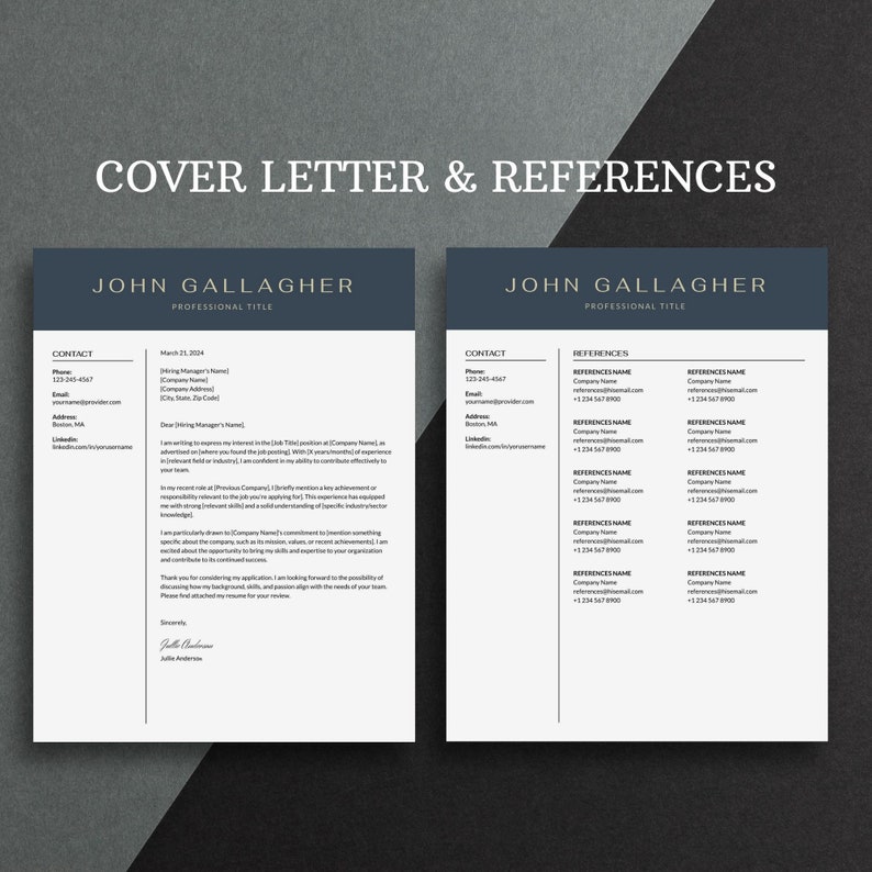 Google Docs Resume Template, Microsoft Word Resume, Professional Modern ...