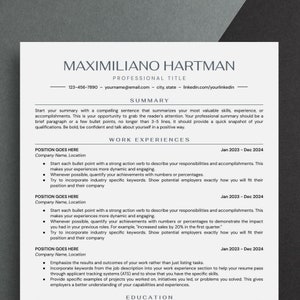 以下が含まれることがあります： プロのデザインを採用した履歴書テンプレート。テンプレートには、要約、職務経歴、学歴のセクションが含まれています。このテンプレートは、求職者がプロフェッショナルで効果的な履歴書を作成するのに役立ちます。